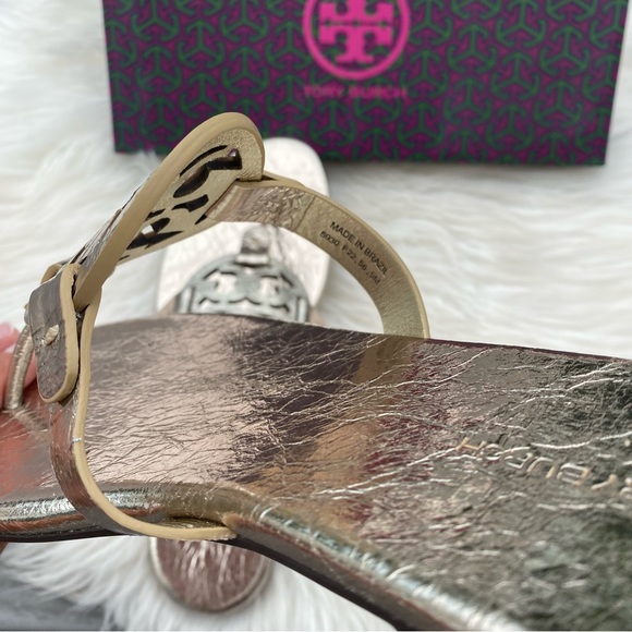 Tory Burch Metallic Miller Sandals - Picture 3 of 5